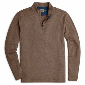 Faherty Suffolk ¼-Zip Pullover Mock Collar Brown XXL - Like New